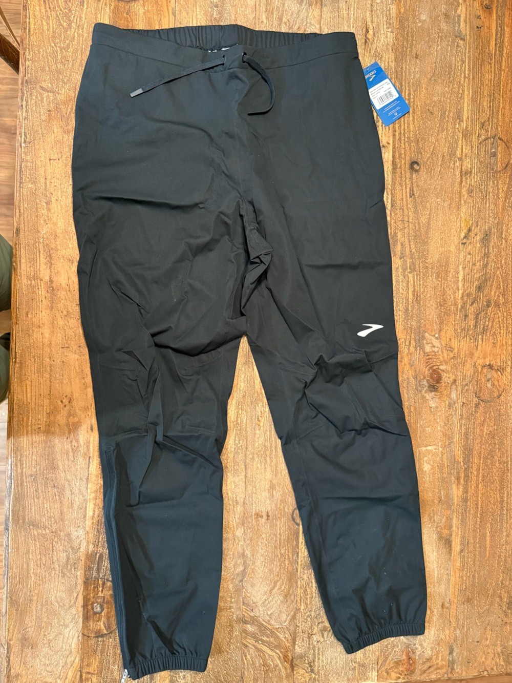 Brooks Black High Point Waterproof Pant Men's Jogger Pants with Reflective Logo